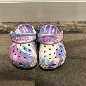 CROCS Colorful Slippers with Tie-Dye Design